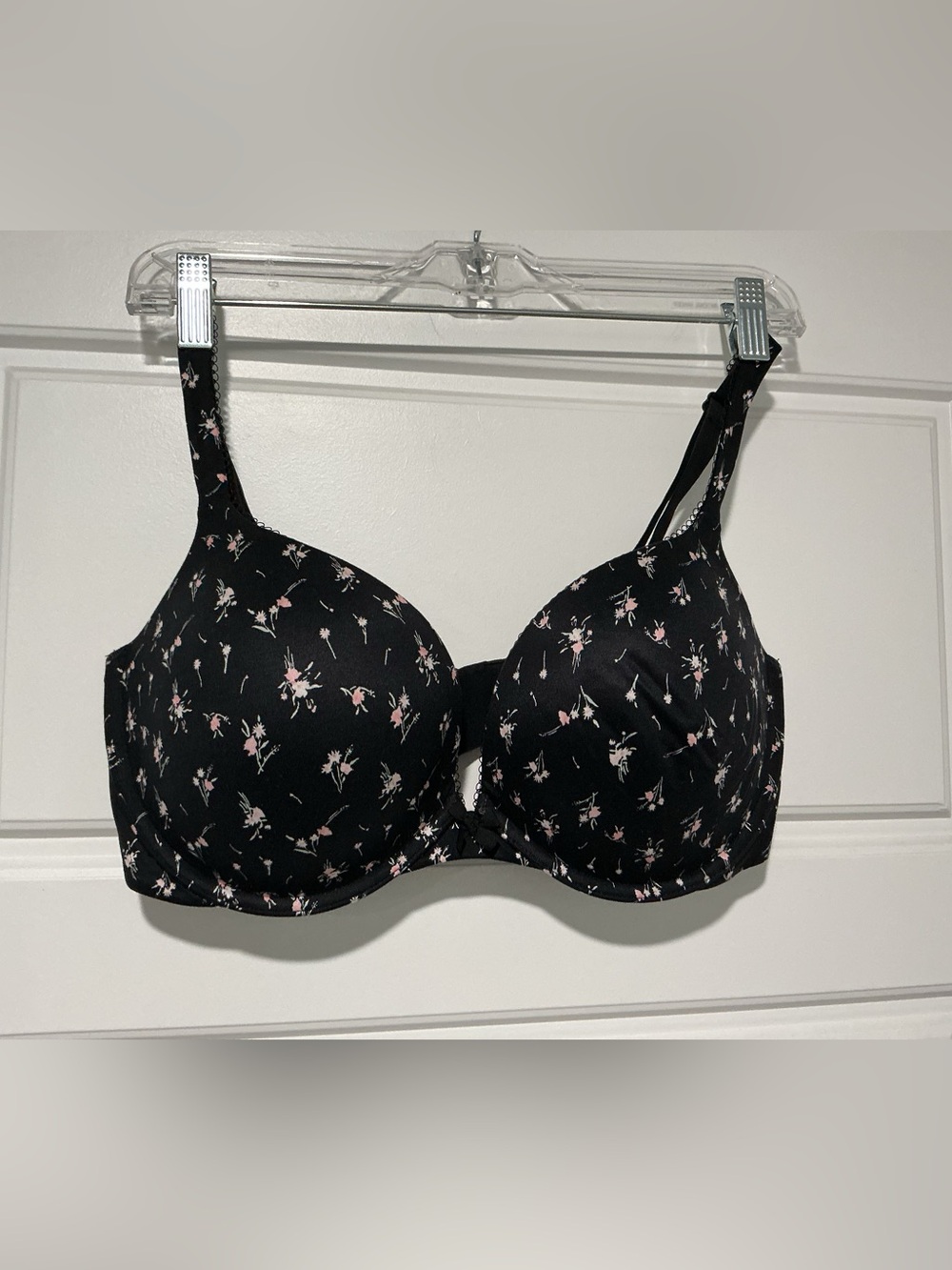 Victoria's Secret Black Bra with Pink Floral Print